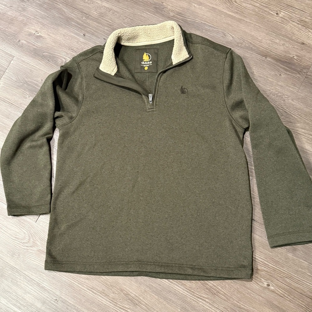 GH Bass Men’s Olive Green Half-Zip Sweater XL